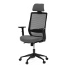 Autronic KA-V3329 BK - Stolička kancelárska, čierna MESH sieťovina, čierna látka, plastový kríž, synchrónny mechanizmus, kolieska pre tvrdé povrchy