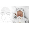 Pletená čiapočka na zaväzovanie bonetka Boy, Hand Made Baby Nellys, biela 68-74 (6-9m)