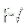 Jednopáková umývadlová batéria s ručnou sprchou hansgrohe Focus chrómová 31927000