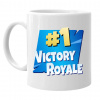 Number 1 Victory Royale - keramický hrnček s potlačou pre fanúšikov hry Fortnite - Tričkový | Biela