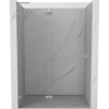 Mexen, Mexen Lunar L ľavé otočné sprchové dvere 140 cm, transparentné, brúsený nikel - 834L-140-000-97-00-L