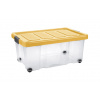Tontarelli Úložný box s klipom a kolieskami PUZZLE 43 l transparent/oranžová 8035636ABV