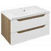 SAPHO - WAVE umývadlová skrinka 79,7x45x47,8cm, biela/dub cuneo WA080-3025