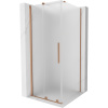 Mexen Velar, sprchový kút s posuvnými dverami 90 x 90 cm, 8mm sklo námraza, medená matná, 871-090-090-31-65
