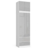 Skriňa s nadstavcom S 60 cm 2D 2SZ CLP biela / metalická, lesk