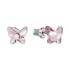 Náušnice bižutérie so Swarovski kryštálmi ružový motýľ 51048.3 light rose