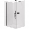 CERANO - Sprchová zástena Walk-in Onyx Cube Ľ/P - 10 mm - hranatá vzpera - čierna matná, transparentné sklo - 120x200 cm