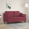 2místná pohovka s polštáři vínová 120 cm textil Červená 3200843