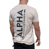 Alpha Industries BACKPRINT T tričko pánske jet stream white Veľkosť: 3XL, Farba: béžová