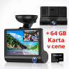 Duálna autokamera + 64GB SD karta (Sledujte svoje jazdy v reálnom čase . Vysoké rozlíšenie ️, nočné videnie  a 64 GB SD karta pre ukladanie záznamov .)