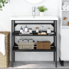 Koupelnový regál pod umyvadlo černý 79 x 38 x 83 cm železo Černý 338489