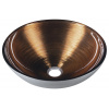 SAPHO MURANO WENGE sklenené umývadlo okrúhle 40x14 cm, medená/strieborná AL5318-66