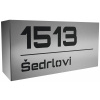 Domové číslo tabuľka nerezová 17b Velikost: 15 x 30 x 10(ohyb) cm (L), Odstín: Nerezová ocel - Broušeno, Ohyb: Na levé straně od čísla