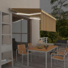 VidaXL Ručne rolovateľná markíza s LED závesom, 3 x 2,5 m, žlto-biela