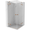 Mexen Lunar Duo, výklopný sprchový kút 115 x 115 cm, 8mm číre sklo, profil medená matná, 834-115L-115P-65-00