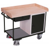 Variofit Dielenský vozík, 1 zásuvka a skrinka, Variofit, do 400 kg, š x h x v: 122 x 64 x 95,5 cm, modrá/antracit Farba: antracit RAL7016
