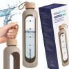 Motivačná sklenená fľaša na vodu AquaFloow MotivateGlass 1L béžová