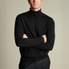 Charles Tyrwhitt Pure Merino Roll Neck Jumper — Black - S