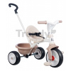 Trojkolka s voľnobehom Be Move Tricycle Beige Smoby s nastaviteľnou 95 cm vodiacou tyčou a tichými EVA kolesami béžová od 15 mes