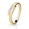 Zlatý prsteň Danfil DF1289 zo žltého zlata s briliantom 56