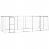 VidaXL Výbeh pre psa s prístreškom, pozinkovaná oceľ, 12,1 m2