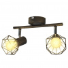 Čierne bodové svetlo s 2 LED žiarovkami, industriálny štýl, drôtené - Čierna - 79020-33487