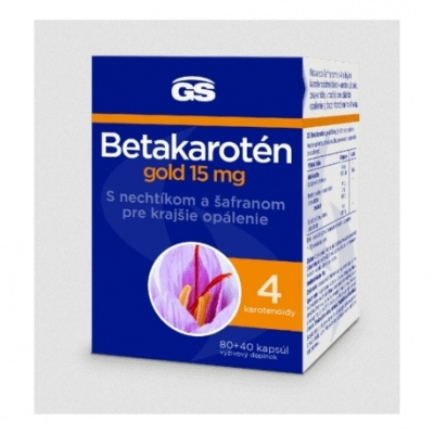 GS Betakarotén Gold 15 mg, 80 + 40 kapsúl