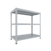 Skrutkovaný regál policový Biedrax 75 x 130 x 100 cm, svetlošedý, 3 police, nosnosť 150 kg na policu