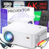 Projektor Retoo LED 1920x1080 9000 lm Smart TV Wi-Fi Bluetooth biely
