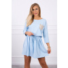 Dámske šaty zdobené flitrovým vreckom MI9004 nebesky modré