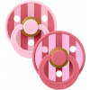 BIBS STUDIO Colour Block cumlíky z prírodného kaučuku 2ks - veľkosť 1 - Baby Pink Coral Mix