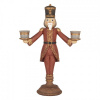 Clayre & Eef Červená antik dekorácia svietnik Luskáčik Nutcracker 21*9*30 cm - Clayre & Eef