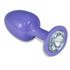 LOVETOY Metal Butt Plug Purple Rosebud with Clear Jewel