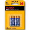 Kodak - Max Super Alkaline Battery AAA Lr03 Blister * 4
