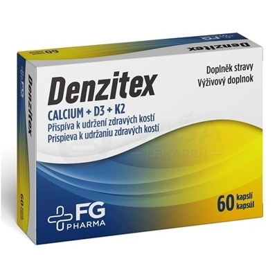 FG Pharma Denzitex Vápnik + vitamín D3 + vitamín K2 60 kapsúl