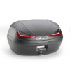 E455N Simply IV kufor GIVI čierny (Monolock s vlastnou platňou), červené odrazky, objem 45 litrov