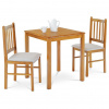 Autronic Jedálenský set 1+2, rozmer stola 69x69x75 cm, masív, dub landhaus, šedé JAGUAR OAK