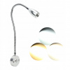 LED LAMPA NA ČÍTANIE PRI POSTELI NA STENE, NASTAVITEĽNÁ, 3 FARBY, 3 V 12-24 V