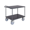 Stolový vozík Kongamek Ergo, práškovo lakovaný, 2 police MDF, 500 kg, 1310 x 800 x 965 mm, s brzdou