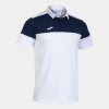 CREW V SHORT SLEEVE POLO WHITE NAVY XL