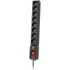 CARUNO Lestar LX 810 G-A prepäťová ochrana – 8 zásuviek UTE, 10 A, 1,5 m, čierna