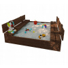 Detské pieskovisko - ZATVORENÝ SANDBOX S Lavičkou 120 x 120 + ZADARMO