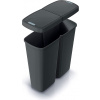 Prosperplast Odpadkový koš COMPACTA Q DUO recyklovaný čierny s čiernym víkem, objem 50l