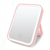 KOZMETICKÉ ZRKADLO S LED PODSVIETENÍM 3 FAREBNÉ REŽIMY, RUŽOVÁ
