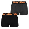 Puma 2 Pack Boxers Mens Black/Orange Small