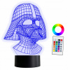 Nočná lampa XL 3D Star Wars LED svetlo 16 farieb + diaľkové ovládanie VYPR