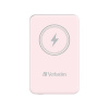 Verbatim, power banka s bezdrôtovým nabíjaním, 5V, nabíjanie telefónu, 32243, 5 000mAh, magnetické pripevnenie, ružová