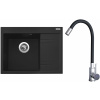 Set Sinks G20474 (dřez Rim 650 L Metalblack 74 levý + baterie Elasta Nerez/Černá)