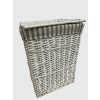Bílý proutěný koš na prádlo - hranatý, proužkovaný Rozměry (cm): 33x23, v. 41
