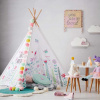 Textilomanie Biele detské teepee FLOWERS
